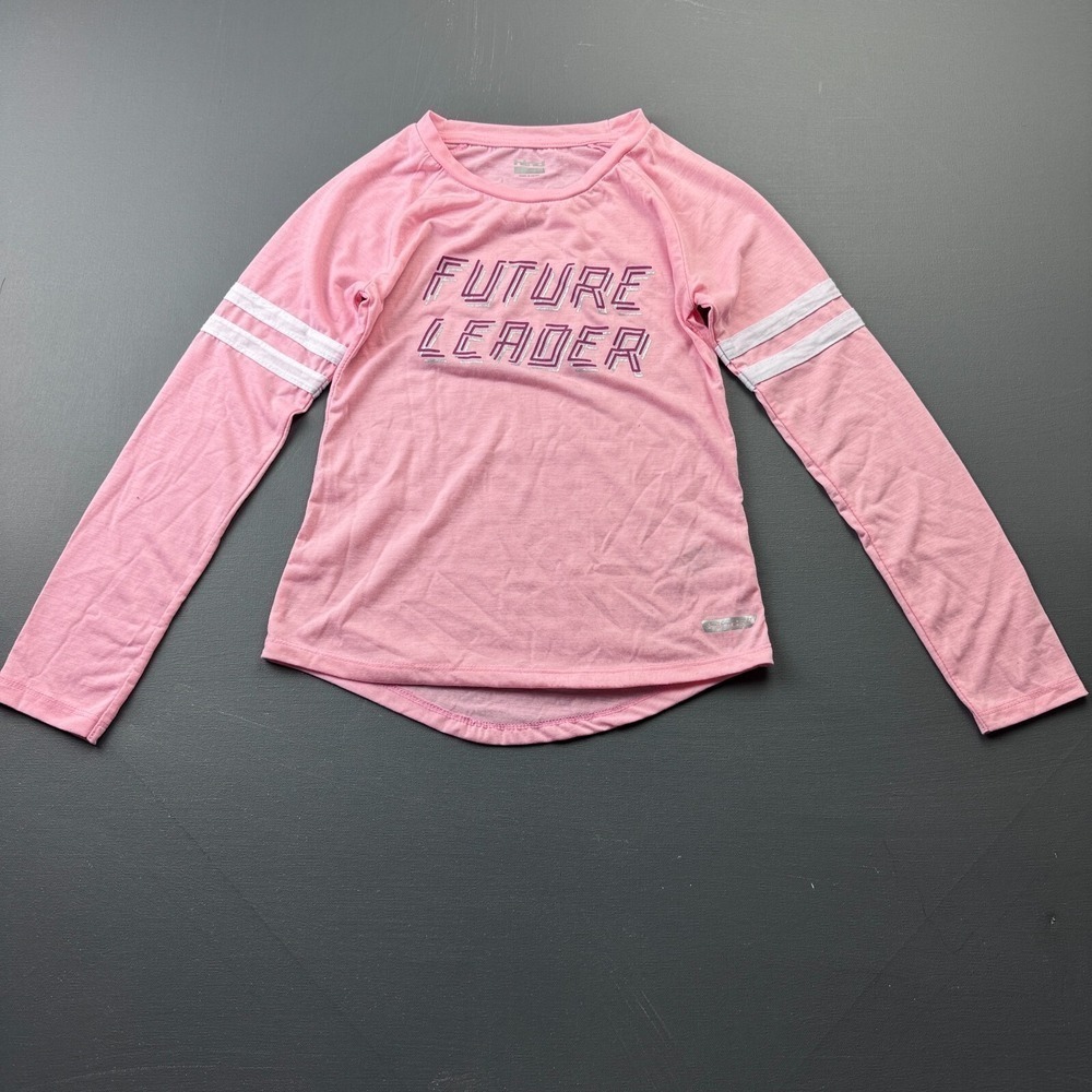 Hind Girls Size 10/12 Pink Future Leader Graphic Long Sleeve Athletic Shirt Tee